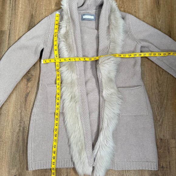 Fabiana Filippi Wool Silk Cashmere Open Cardigan With Shearling Trim XL - Picture 5 of 10